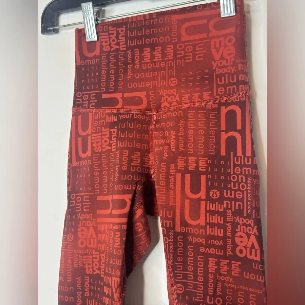 Lululemon size 0 Wunder Train HR Tight Red Logo Ombre Leggings Full Length LLBR